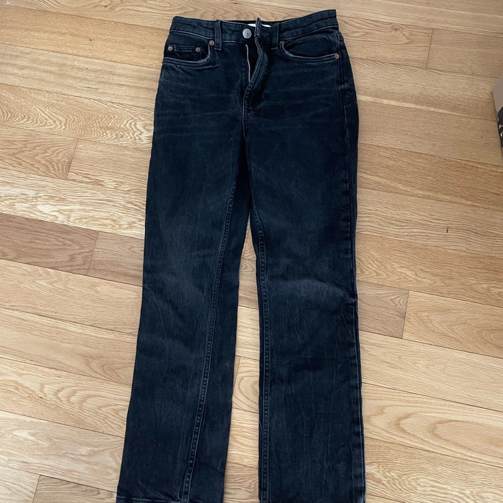 Zara Women's Straight Leg Black Jeans